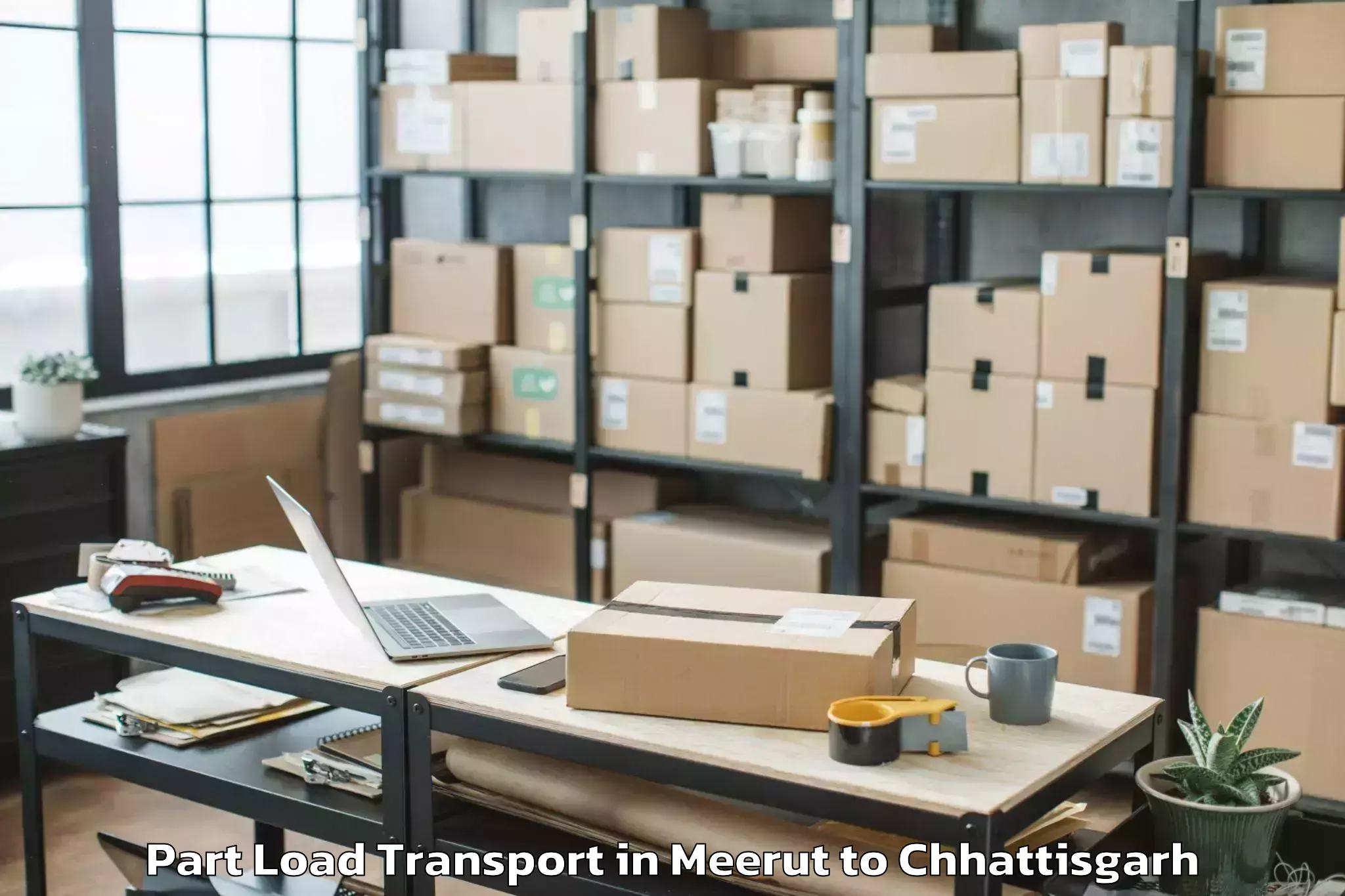 Get Meerut to Bhilai Part Load Transport